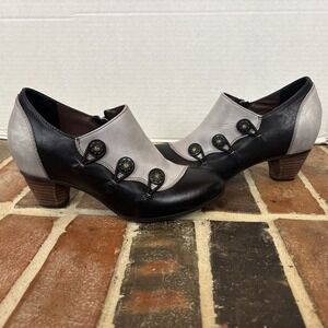 L'Artiste Spring Step Shoe Zip Retro Grey Booties Size 38 US Size 8 Steampunk